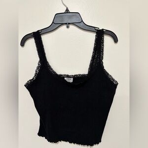 Cotton On Black Lace Detail Top tank size medium